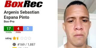 BoxRec: Argenis Sebastian Espana Pinto