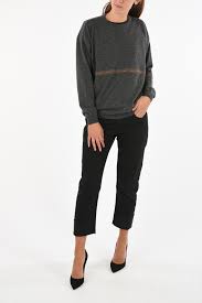 Brunello Cucinelli Cashmere Rhinestone Embellished Crew Neck Sweater Women Glamood Outlet