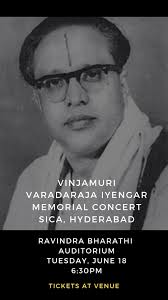 Off to Hyderabad... Performing tonight at Ravindra Bharathi Auditorium at  6:30pm, for the Vinjamuri Varadaraja Iyengar memorial concert, organized by  SICA. With KV Krishna, PS Phalgun, and PV Ramanamurthy. Tickets will be