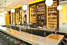 Here are ten of our favorite restaurant interiors from around the world, along with renovating ideas to steal from each one. Cassis American Brasserie Wannemacher Jensen Architects Back Bar Design Pub Interior Bar Design