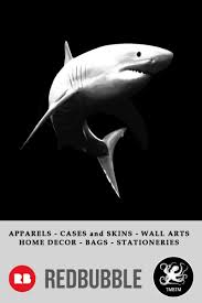 Black And White Shark Design Great White Shark Digital Painting Black And White Digital Painting Great White Shark White Sharks