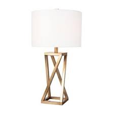 Scott Living 27 5 In Gold 3 Way Table Lamp With Fabric Shade Lbsh47s Table Lamp Fabric Shades White Table Lamp