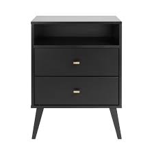 Maybe you would like to learn more about one of these? Prepac Milo Tall Nightstand Black With Open Shelf And 2 Drawers The Home Depot Canada