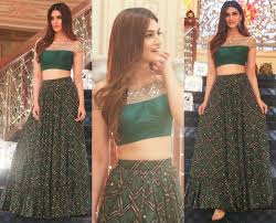Kriti Sanon In A Long Skirt And Crop Top South India Fashion Crop Top Wedding Dress Indian Long Skirt Outfits Long Skirt And Top