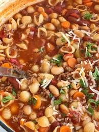 Pasta Fagioli Soup Is So Warm Comforting And Bursting With Flavor Convenient Canned Spaghetti Sau Soup With Ground Beef Pasta Fagioli Soup Beef Soup Recipes