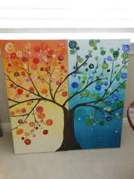 Halfway Done Need Two More Canvases To Represent 4 Seasons Used Acrylic Paint Thanks To Kristen W For All My Art Utensils Painting Painting Projects Art