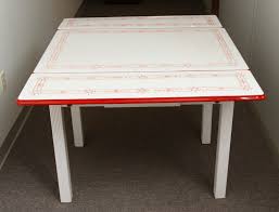 vintage porcelain/enamel top table by