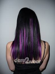 Getting purple streaks in brown hair may be the. Purple Streaks In Black Hair Hairstyles Vip