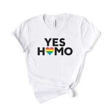 Amazon.com: Gay Pride Shirt - Yes Homo Shirt - Gay Rainbow Shirt - No Hetero  - Gay Parade - LGBT Lesbian Queer Bisexual - Softstyle Unisex Shirt :  Productos Handmade