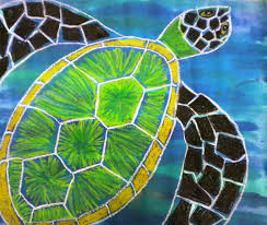 We Started Off Looking At Tons Of Images Of Sea Turtles Both Photographs And Works Of Art Learning All About These Cool Turtle Art Art Art Projects
