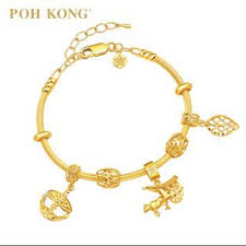 Jewellery retail shop in malaysia offering jewellery for men and women including white & yellow gold, wedding bands, engagement rings,jade,bangles. Poh Kong Karya Anggun 916 22k Yellow Gold Charm Bangle Shopee Malaysia
