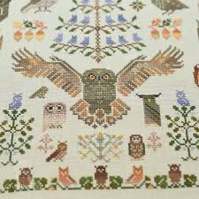 5.71 height 3.07 13 dmc colors. Free Embroidery Digital Chart 100 Owls Owlforest Embroidery