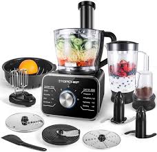 C'est un appareil ménager qui réalise pour vous les différentes étapes d'une recette de cuisine. Robot Culinaire Topchef 1100w Robot Multifonction Avec Accessoires Inclus Crochet Petrisseur Mixeur Presse Agrumes Et Moulin A Cafe Argent Noir Amazon Fr Cuisine Maison