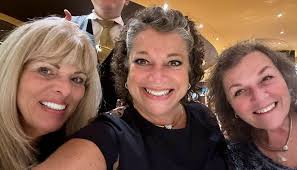 Sometimes, even after 45 years, Sheration friends manage to share special  time together. NYC 8/26/22 l to r: Sabina Noering, Mike Hobbs, Linda Donato  Kennedy, Andrea Marx