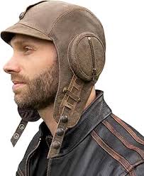 Amazon.com: Cote Cuir Casco de aviador de cuero, sombrero de aviador  marrón, gorra estilo piloto, hombres/mujeres, modelo William, Marrón  Vintage : Ropa, Zapatos y Joyería