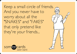 Keep A Small Circle Of Friends And You Never Have To Worry About All The Snakes And Fakes That Only Pretend Like They Re Your Friends Confession Ecard