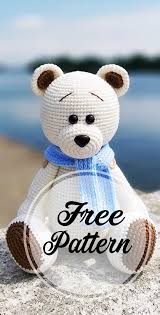Hello Friends I Found A Beautiful White Bear For You Today I Hope You Will Like It Use T Crochet Teddy Bear Pattern Crochet Bear Patterns Teddy Bear Pattern