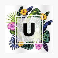 Check spelling or type a new query. Floral Tropical Letter U Poster By Lamv Redbubble