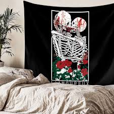 L Amoureux Skull Wall Tapestry Tapestry Colorful Tapestry Rustic Tapestries