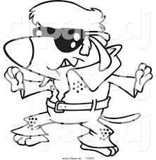 Download and print these elvis presley coloring pages for free. Vector Of Cartoon Elvis Impersonator Dog Dancing Coloring Page Outline By Toonaday 14063
