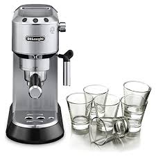 Coffee machine capsule nespresso reutilisable f&l iga supermarket. Delonghi Dedica Stainless Steel Pump Espresso And Cappucino Machine With Free Set Of 6 Italian Espresso Glasses Buy Online In Fiji At Fiji Desertcart Com Productid 14694246