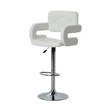 Kitchen Breakfast Bar Stool White Pu Leather Adjustable Seat Chrome Metal Base Unbranded Modern Breakfast Bar Stools Kitchen Breakfast Bar Stools Bar Stools
