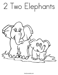 Draw a line from dot number 1 to dot number 2, then from dot number 2 to dot number 3, 3 to 4, and so on. 2 Two Elephants Coloring Page Twisty Noodle
