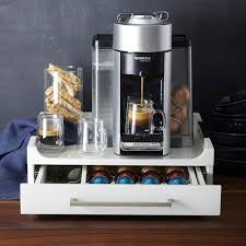 The nespresso vertuo plus deluxe coffee and espresso machine uses centrifusion to identify each blend and adjusts its settings accordingly for the best cup. Soho Coffee Storage Collection In 2021 Coffee Storage Coffee Pod Storage Coffee Station