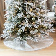 Silver Christmas Tree Skirt Silver Velvet Christmas Tree Skirt Fig Dove