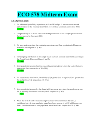 Eco 578 Midterm Exam Latest Complete Solution Worth 300 Points Texas A M University Commerce Midterm Exam Probability