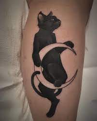 Another One From Flash Day Fun Cat N Moon I Have Openings Today And Slots Next Week Dm Me For Appointment Black Cat Tattoos Cat Tattoo Cat Tattoo Designs