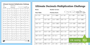 Decimal multiplication worksheets mental math. Ultimate Decimals Multiplication Challenge Worksheet