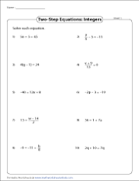 There are three levels, the first level only including one operation. Two Step Equation Worksheets