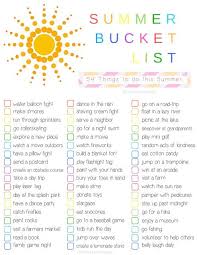 Summer Bucket List And Free Printable 54 Things To Do With Your Kids This Summer Kids Summer Bucket List Summer Fun List Summer Bucket Lists