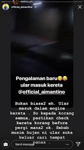 Berita ular masuk kereta semalam. Bukan Biasa Biasa Ular Masuk Dalam Enjin Kereta Aiman Tino Gempak