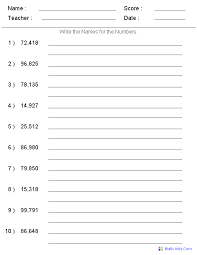 Place Value Worksheets Place Value Worksheets For Practice