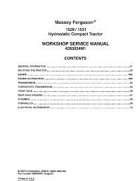 Massey Ferguson 1528 1531 Tractors Service Workshop Manual Massey Ferguson Ferguson Tractors