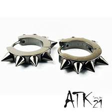 atk21 両耳用 2個セット ブラックスパイク トゲトゲ フープ リング ピアス メンズ レディース ステ https www amazon co jp dp b01ctvzx2m ref cm sw r pi dp q5mxxb8cpfjzj ピアス リング ピアス ピアス かっこいい