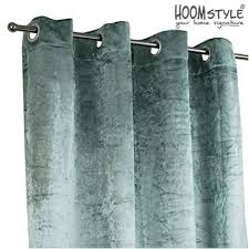hoomstyle kant klaar gordijn semi verduisterend velours stof ringen groen 140 x 270cm gordijnen groen grote ramen