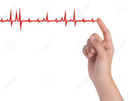 hand drawing chart electrocadiogram ecg of ratio heartbeat