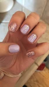 Purple Gel Nails With Glitter And Gem 2018 Glitter Gel Nails