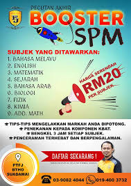 Kami menawarkan sistem pendidikan yang menggabungkan akademik dan agama meliputi tahap pentaksiran ppsr, pt3, spm dan stpm. Pecutan Akhir Booster Spm Pusat Tuisyen Faiza Jaya Btho