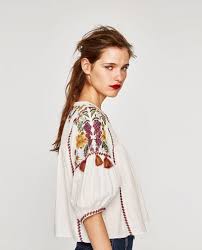 Free shipping for many products! Image 5 Of Embroidered Top With Pompoms From Zara Camisa