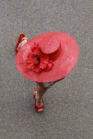 At Racecourse Love Red Red Hats Red Hat Society Beautiful Hats