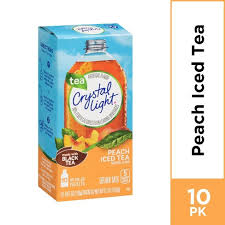 Crystal Light On The Go Peach Iced Tea Drink Mix 10pk 0 7oz Target