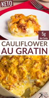 This Delicious Cauliflower Au Gratin Keto Casserole Is Sure To Please Any Guest It Comes With A Rich Sauce Keto Side Dishes Low Carb Side Dishes Keto Recipes