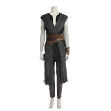 Trousers + waist band + wrist guard + right arm guard + left arm guard + belt + holster + bandage fabric: Pelicula Star Wars The Last Jedi Grey Rey Disfraz Mujer Wishiny