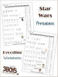 Star Wars Decoding Worksheets Star Wars Kids Star Wars Classroom Star Wars Printables