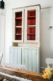Check out the pantry door, which was purchased at a salvage auction for only $80. Farmhouse Kitchen Hutch Vintage Society Co