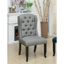 Furniture Of America Tays Rustic Linen Fabric Dining Chairs Set Of 2 Sillas Muebles Comedores